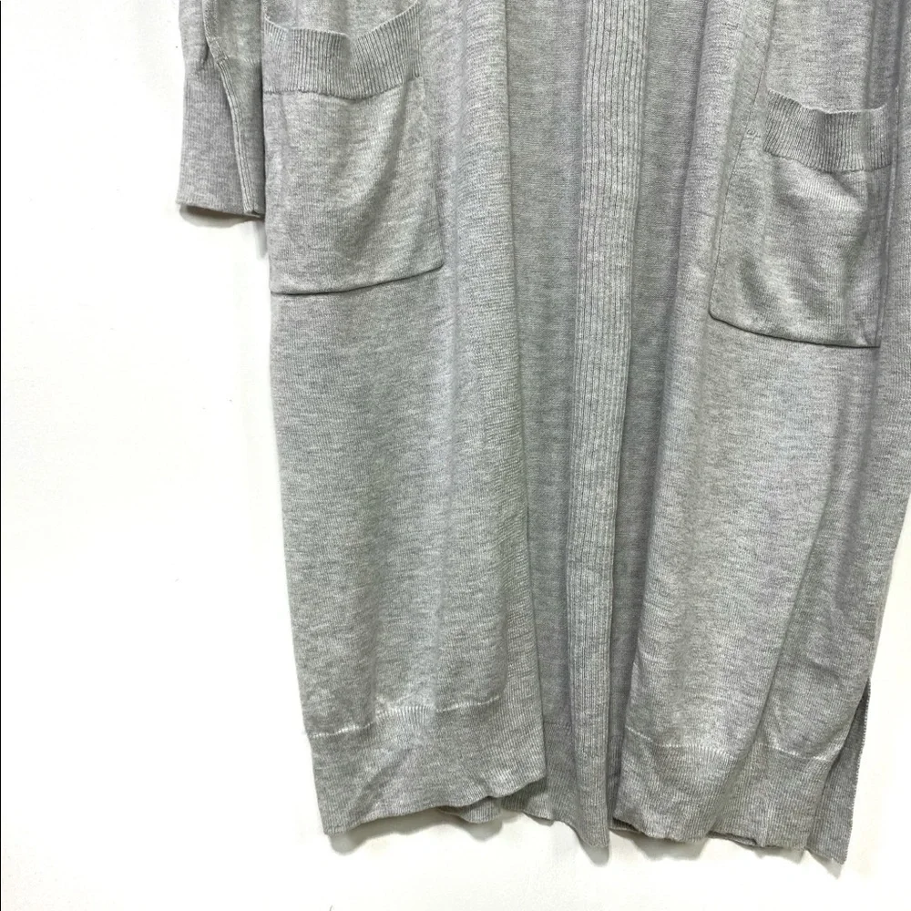 Abound Solid Knit Open Front Long Sleeves Longline Cardigan In Grey Size L NWT